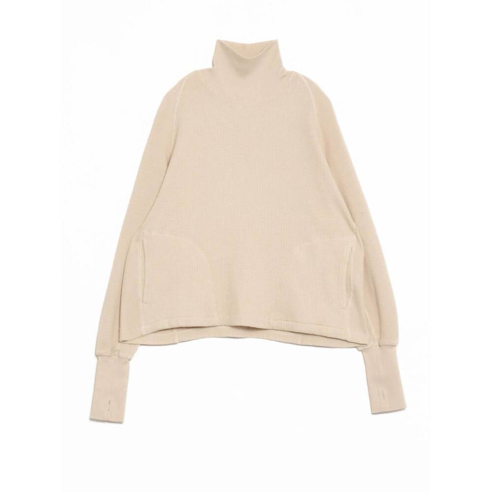 NEW NICHOLAS DALEY men's waffle rollneck top in ecru